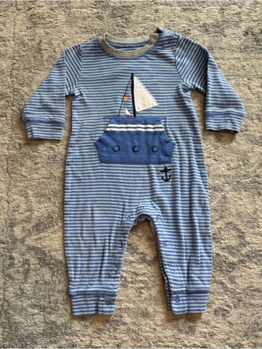 Baby Gap Nautical Boat Sleeper 6–12M Baby Boy One Piece Pajamas